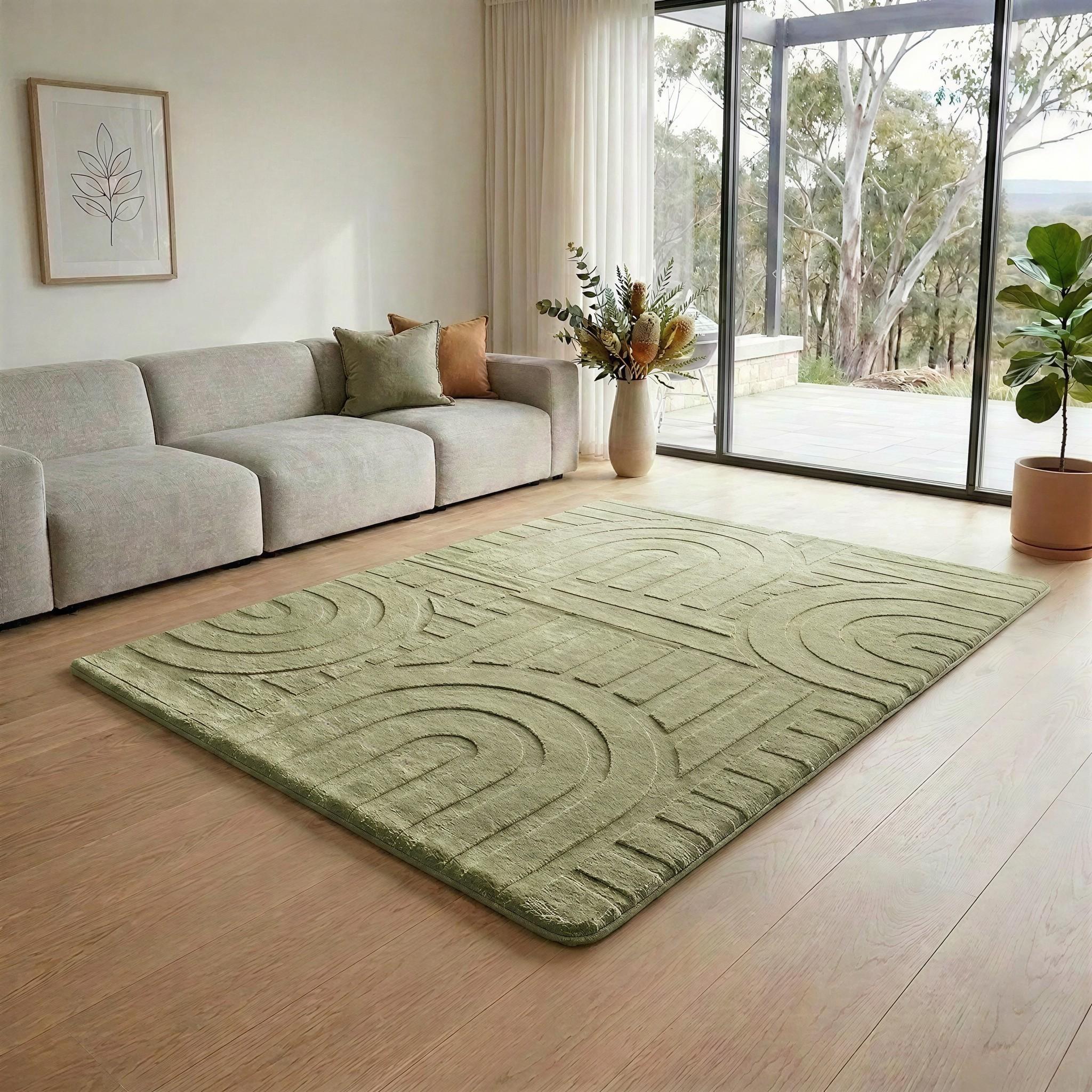 LuxKing_3D_Faux_Fur_Cloud_Mat_Avocado_Colour
