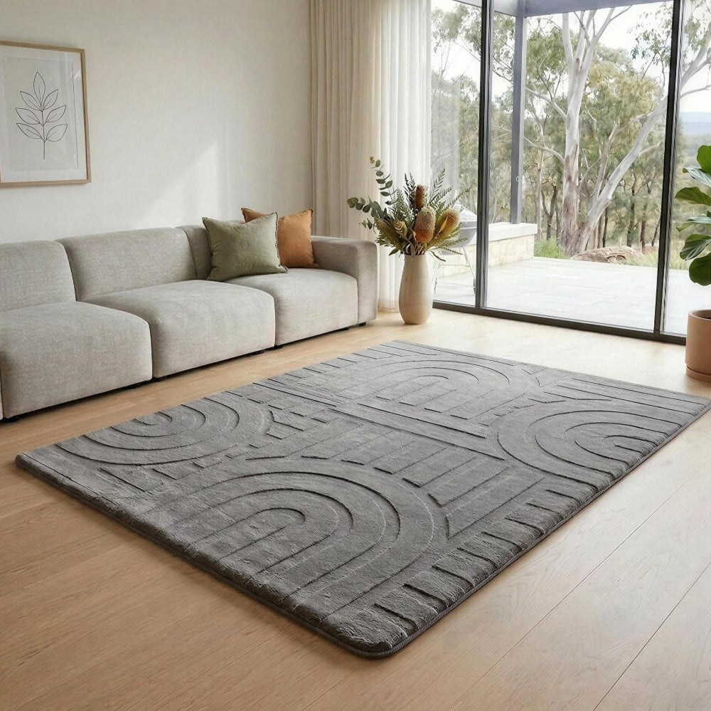 LuxKing_3D_Faux_Fur_Cloud_Mat_Space_Grey_Colour