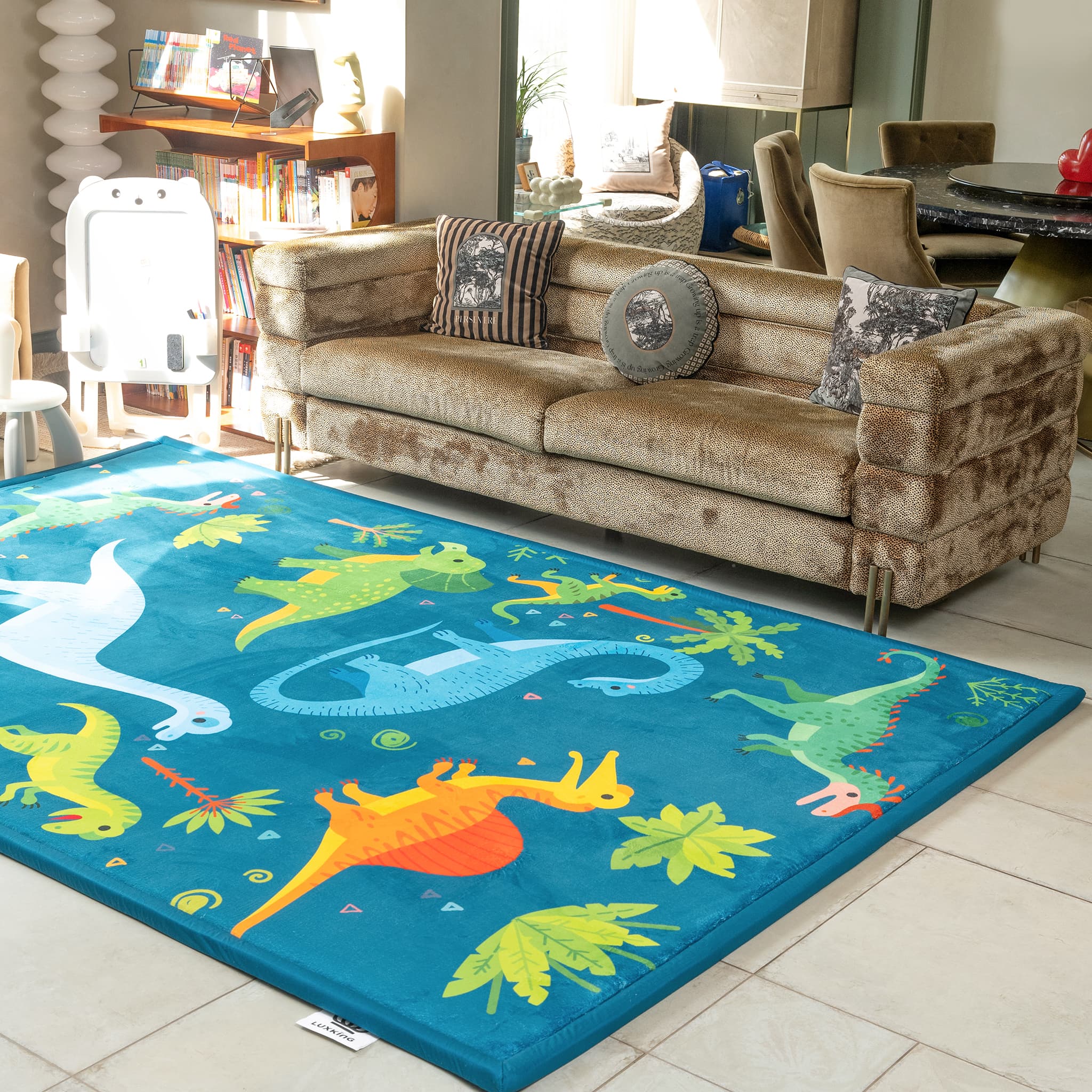 Dino Forest Cloud Mat | LuxKing® - Dinosaur Print Play Mat