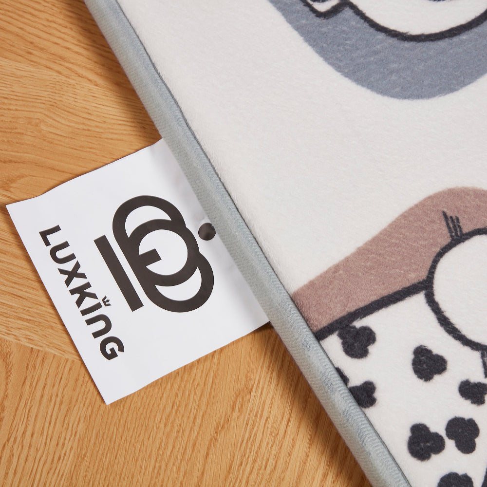 LuxKing® Cloud Mat Designer Print | Mixed Cartoon Animals (Soft Touch Sensory Tatami Rug)