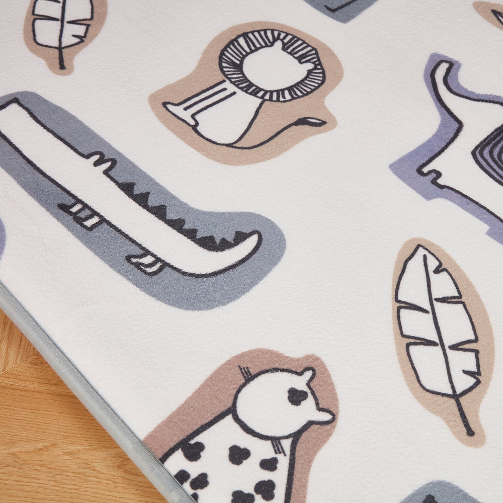 LuxKing® Cloud Mat Designer Print | Mixed Cartoon Animals (Soft Touch Sensory Tatami Rug)