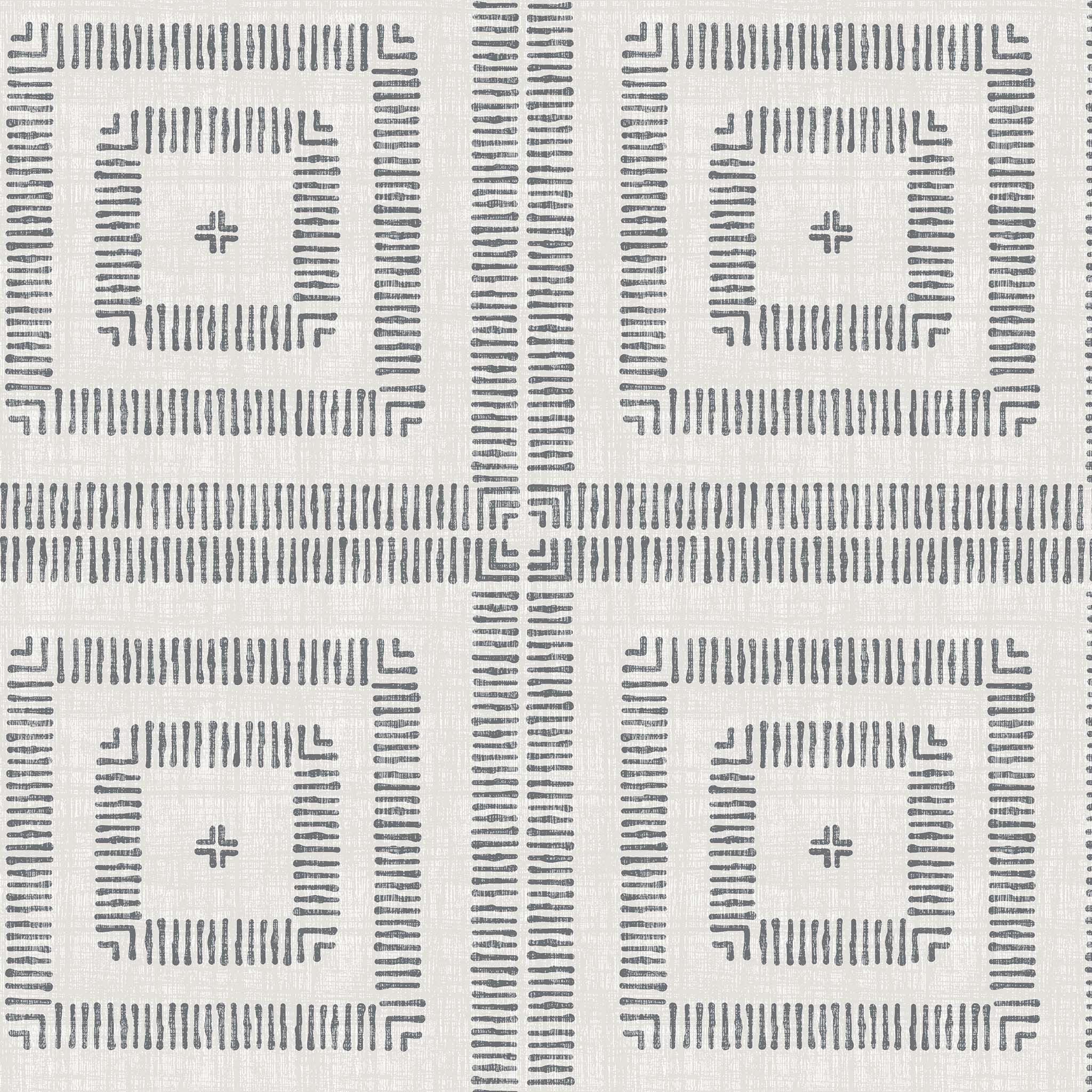 Patterned tile with geometric design on a light gray background