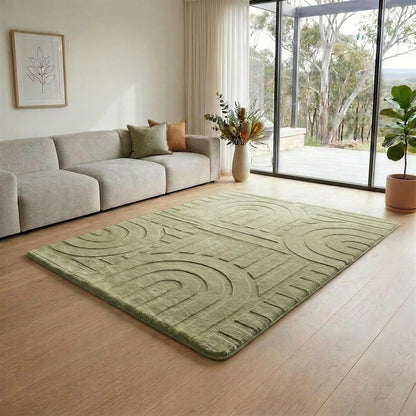 LuxKing_3D_Faux_Fur_Cloud_Mat_Avocado_Colour