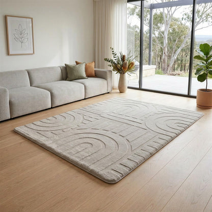 LuxKing_3D_Faux_Fur_Cloud_Mat_Oatmeal_Colour
