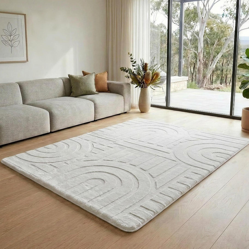 LuxKing_3D_Faux_Fur_Cloud_Mat_Vanilla_Cream_Colour