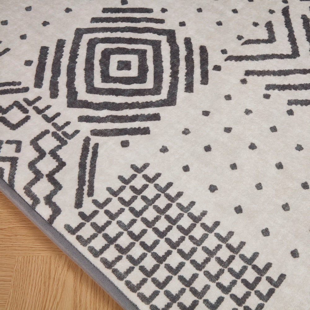 LuxKing® Cloud Mat Desinger Print |  UK Black & White 2 (Soft Touch Sensory Tatami Rug)