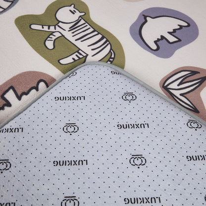 LuxKing® Cloud Mat Designer Print | Mixed Cartoon Animals (Soft Touch Sensory Tatami Rug)