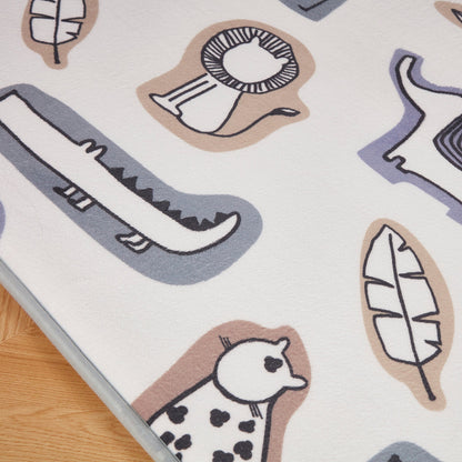 LuxKing® Cloud Mat Designer Print | Mixed Cartoon Animals (Soft Touch Sensory Tatami Rug)