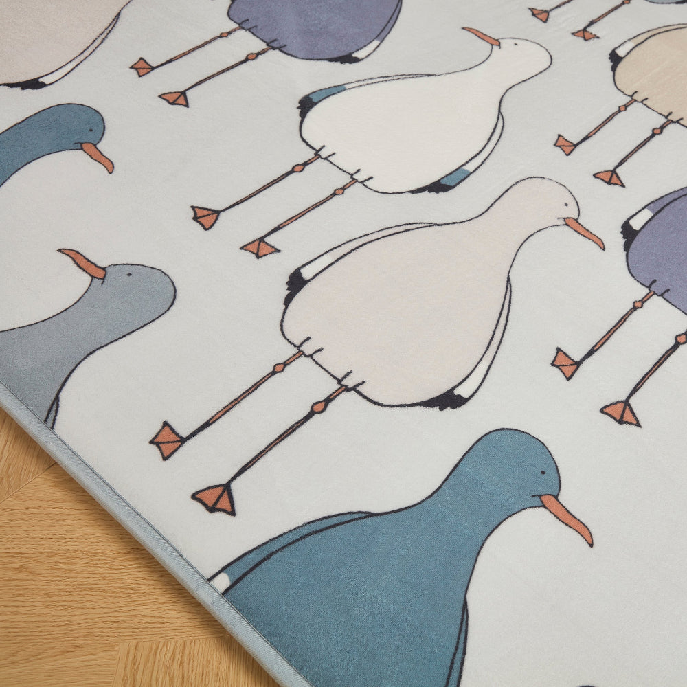 LuxKing® Cloud Mat Designer Print | Cartoon Seagulls (Soft Touch Sensory Tatami Rug)