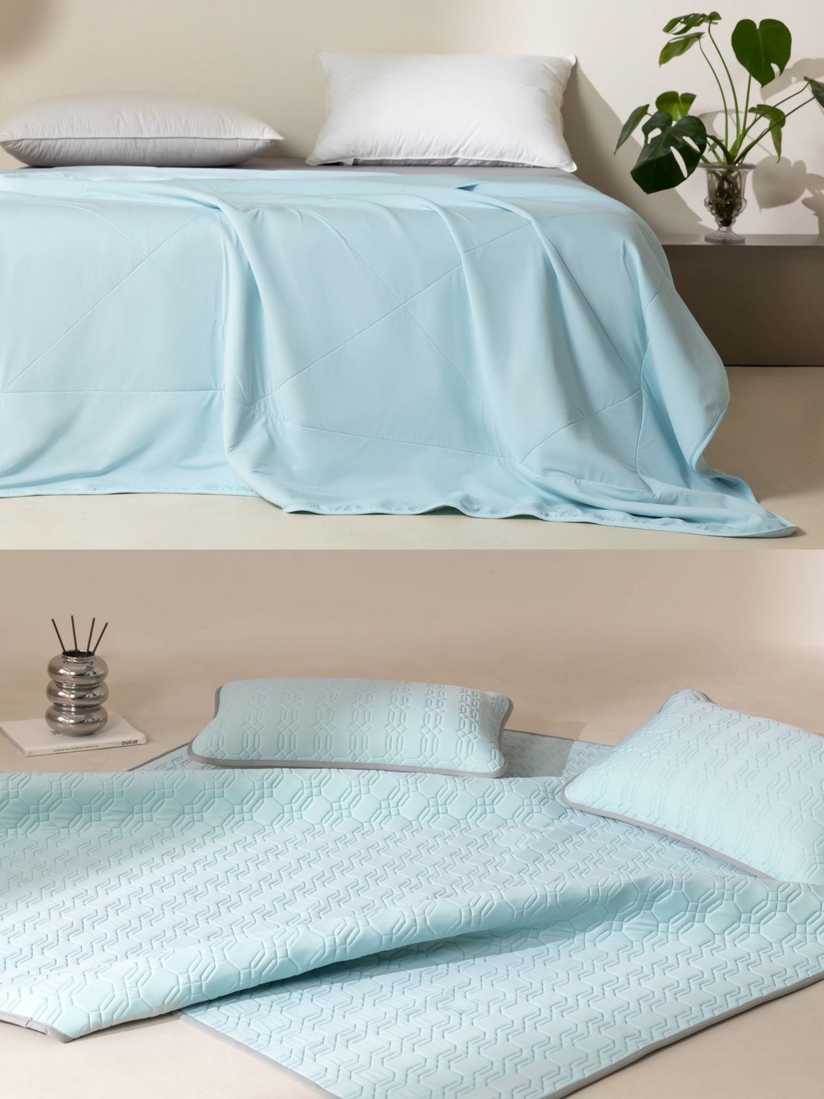 Cooling Bed Sheet (King) and Weighted Chill Blanket (2mx2.3m)