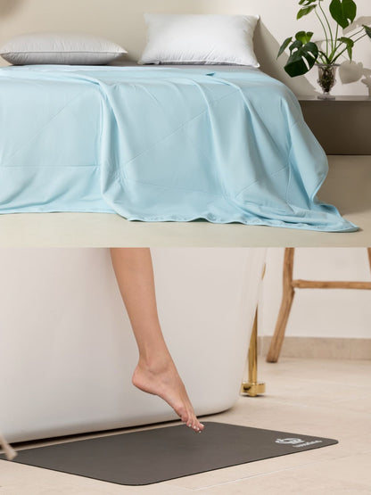 Cooling Bed Sheet (King) and Chill Blanket (2mx2.3m)